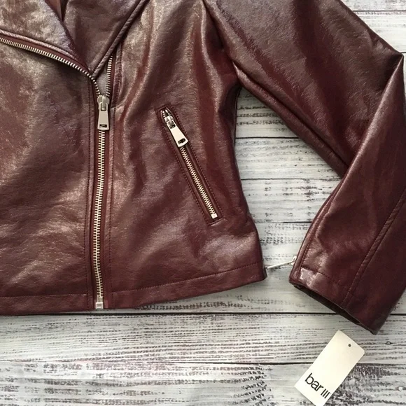 Patent Faux Leather Moto Jacket - Picture 4 of 6